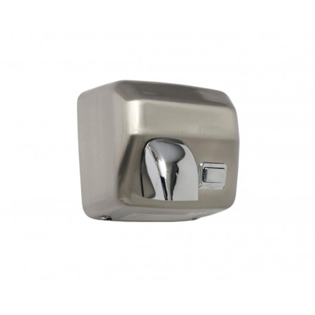 Secamanos de acero inoxidable satinado con pulsador