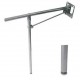 Asidero abatible fabricado en acero inoxidable acabado brillante, con apoyo a suelo, acabado brillante medida 73cm