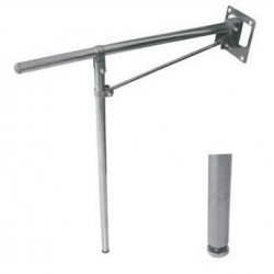 Asidero abatible fabricado en acero inoxidable acabado brillante, con apoyo a suelo, acabado brillante medida 73cm