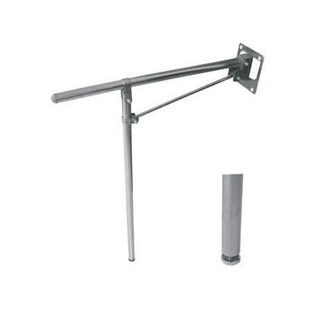 Asidero abatible fabricado en acero inoxidable acabado satinado, con apoyo a suelo, acabado brillante medida 73cm