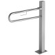 Asidero abatible fabricado en acero inoxidable sobre pedestal acabado brillante medida del asidero 80cm