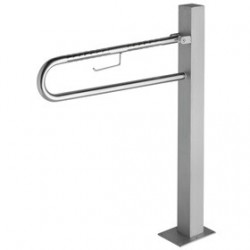 Asidero abatible fabricado en acero inoxidable sobre pedestal acabado brillante medida del asidero 80cm