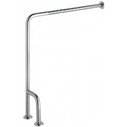 Asidero ángulo 90º pared suelo con tres puntos de anclaje fabricado en acero inoxidable AISI304 acabado brillante.