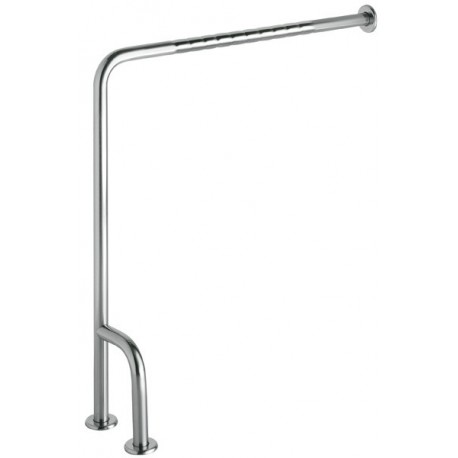 Asidero ángulo 90º pared suelo con tres puntos de anclaje fabricado en acero inoxidable AISI304 acabado brillante.