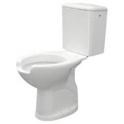 Inodoro ergonómico monoblock para discapacitados de porcelana blanca