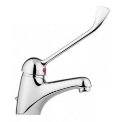 Grifo clínico mezclador para lavabo con maneta gerontológica.