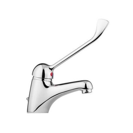 Grifo clínico mezclador para lavabo con maneta gerontológica.